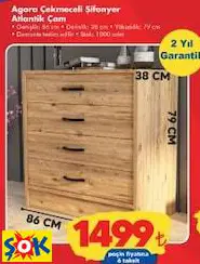 AGORA ÇEKMECELİ ŞİFONYER ATLANTİK ÇAM AGORA ÇEKMECELİ ŞİFONYER ATLANTİK ÇAM